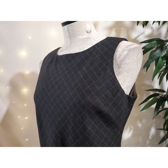 Vtg Lauren Ralph Lauren Wool Diamond Windowpane Sheath Dress Size 8 Academia - Picture 6 of 14